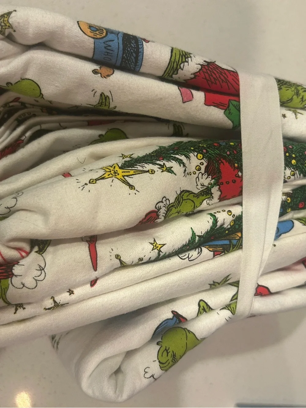 Pottery Barn Dr. Seuss’s The Grinch & Max Flannel Sheet Set Full Size NWT $139